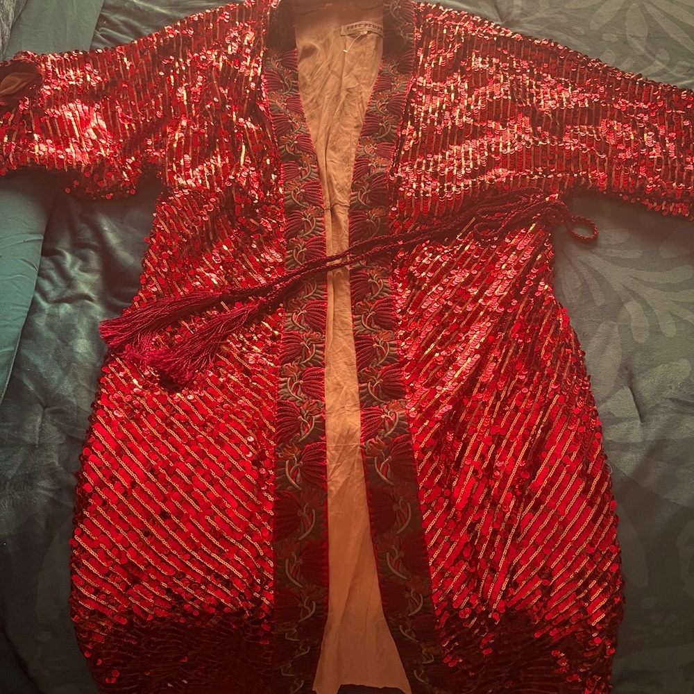 Stunning Rare Free People Sequin Duster